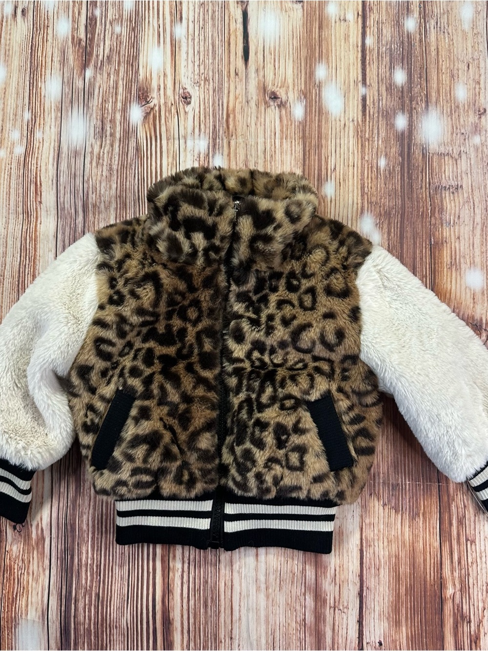 NWT Urban Republican  Leopard Animal Print Bomber Jacket Girls 18 Months